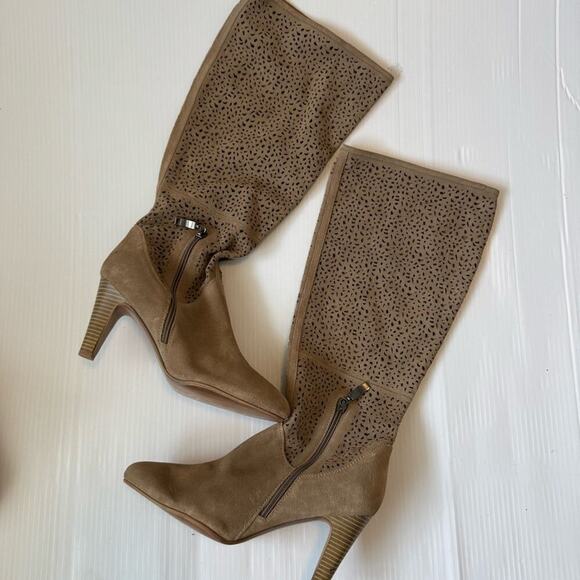 Gerry Weber stacked heeled boots tan suede real leather  size 41 EU - Picture 8 of 13
